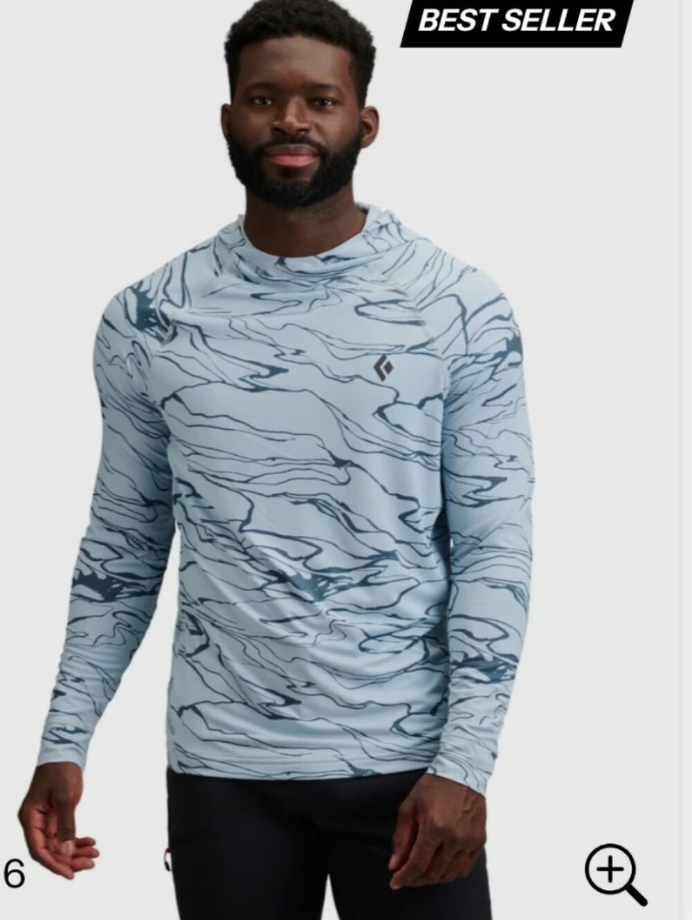 Black Diamond Men’s Light Blue Hooded Shirt - Long Sleeve